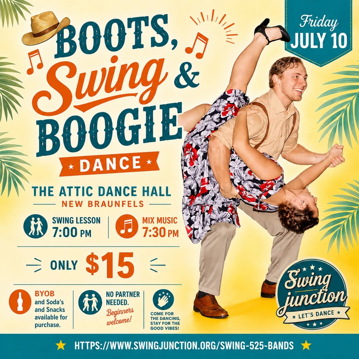 ๐ค ๐ถ Boots, Swing & Boogie Lesson & Dance - July 10th