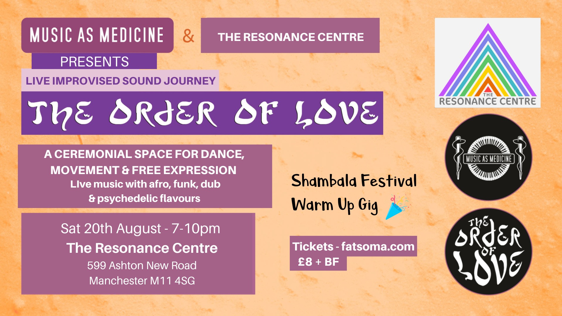 Music As Medicine Presents The Order of Love - Live Improvised Music & Dance