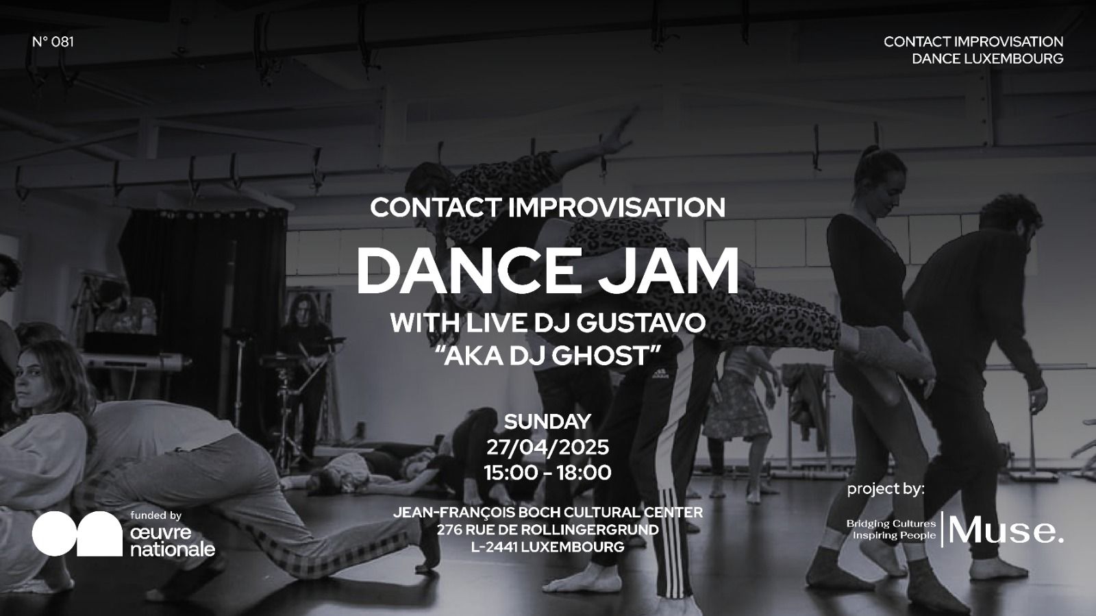 Contact Improvisation Dance Jam with LIVE DJ Gustavo "Aka Dj Ghost"