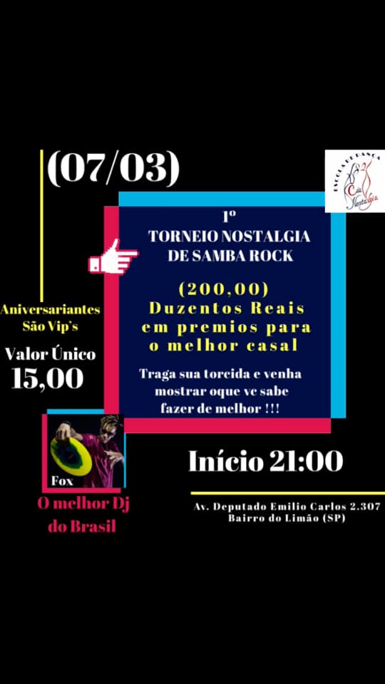 TORNEIO NOSTALGIA SAMBA ROCK