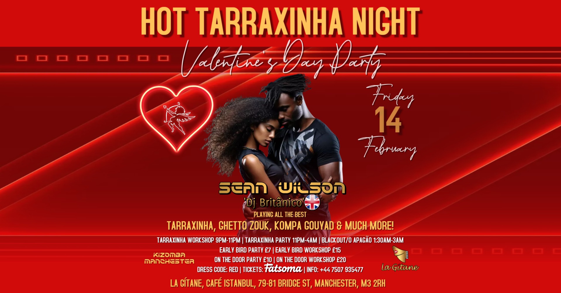 Valentines Day Hot TARRAXINHA Night Tarraxinha workshop & party with with Sean Wilson at La GΓtane