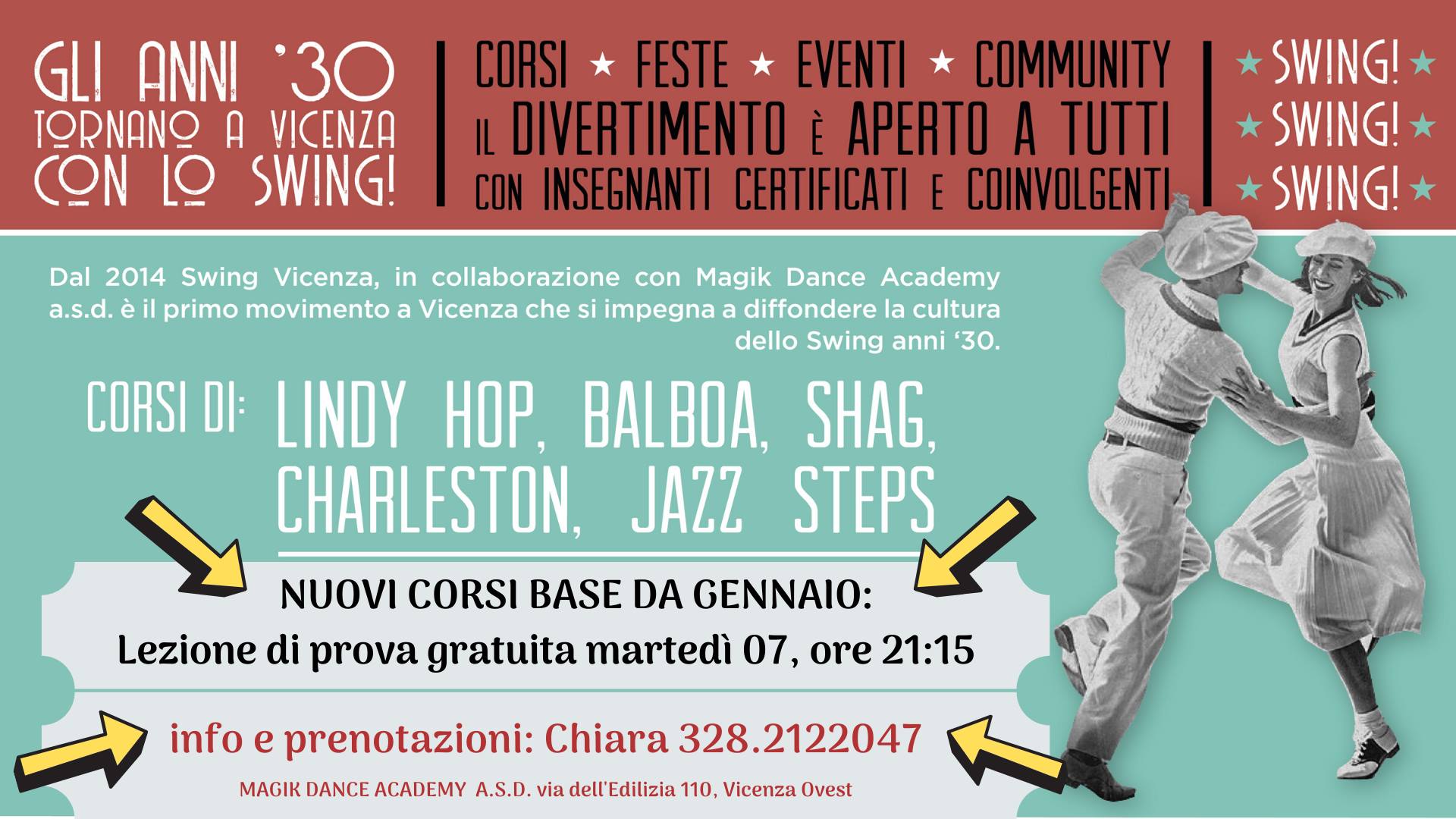 LINDY HOP_Swing: nuovi corsi da Gennaio a Vicenza!