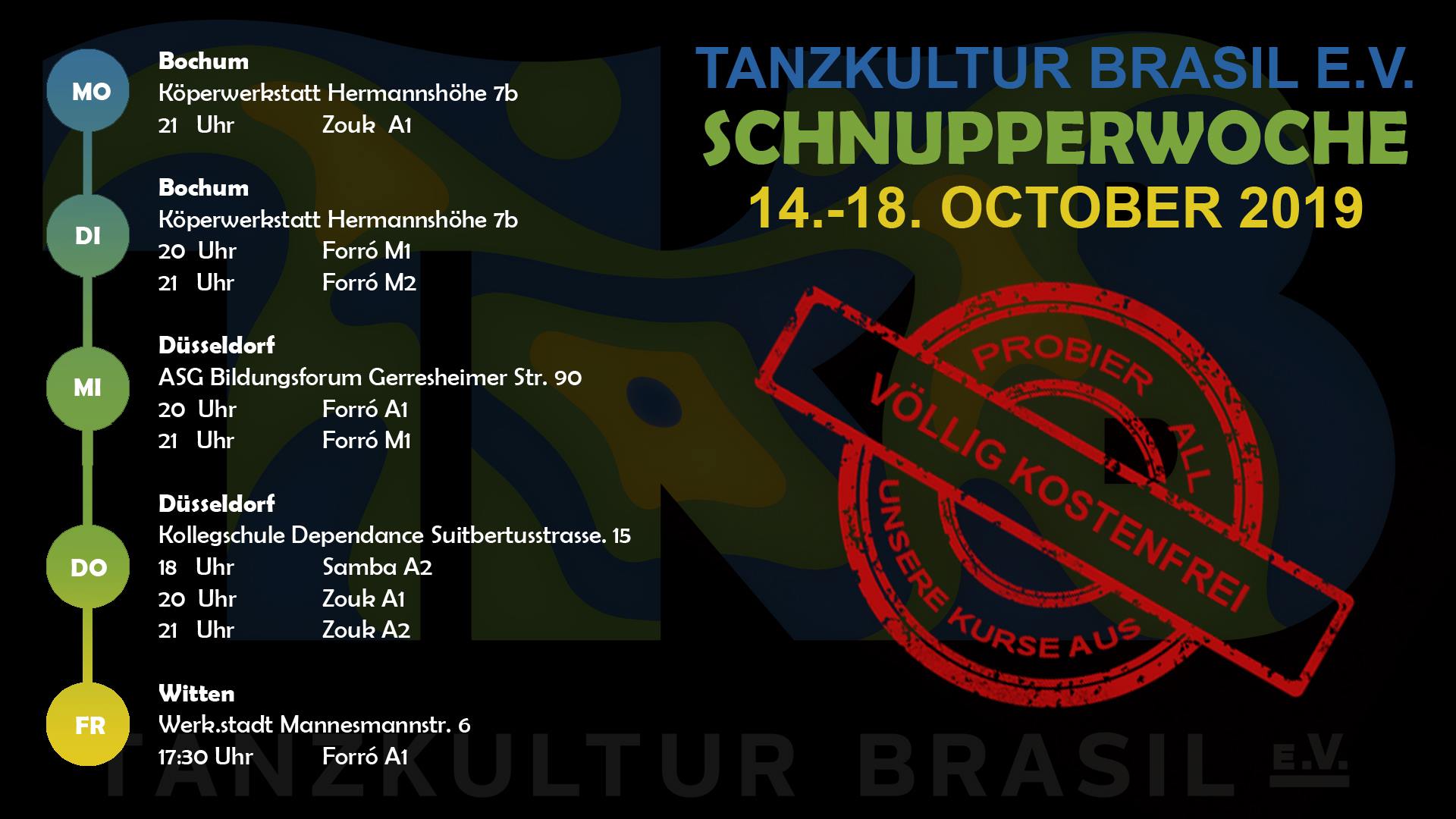 Zouk und Forró - Schnupperwoche in Bochum, Düsseldorf und Witten