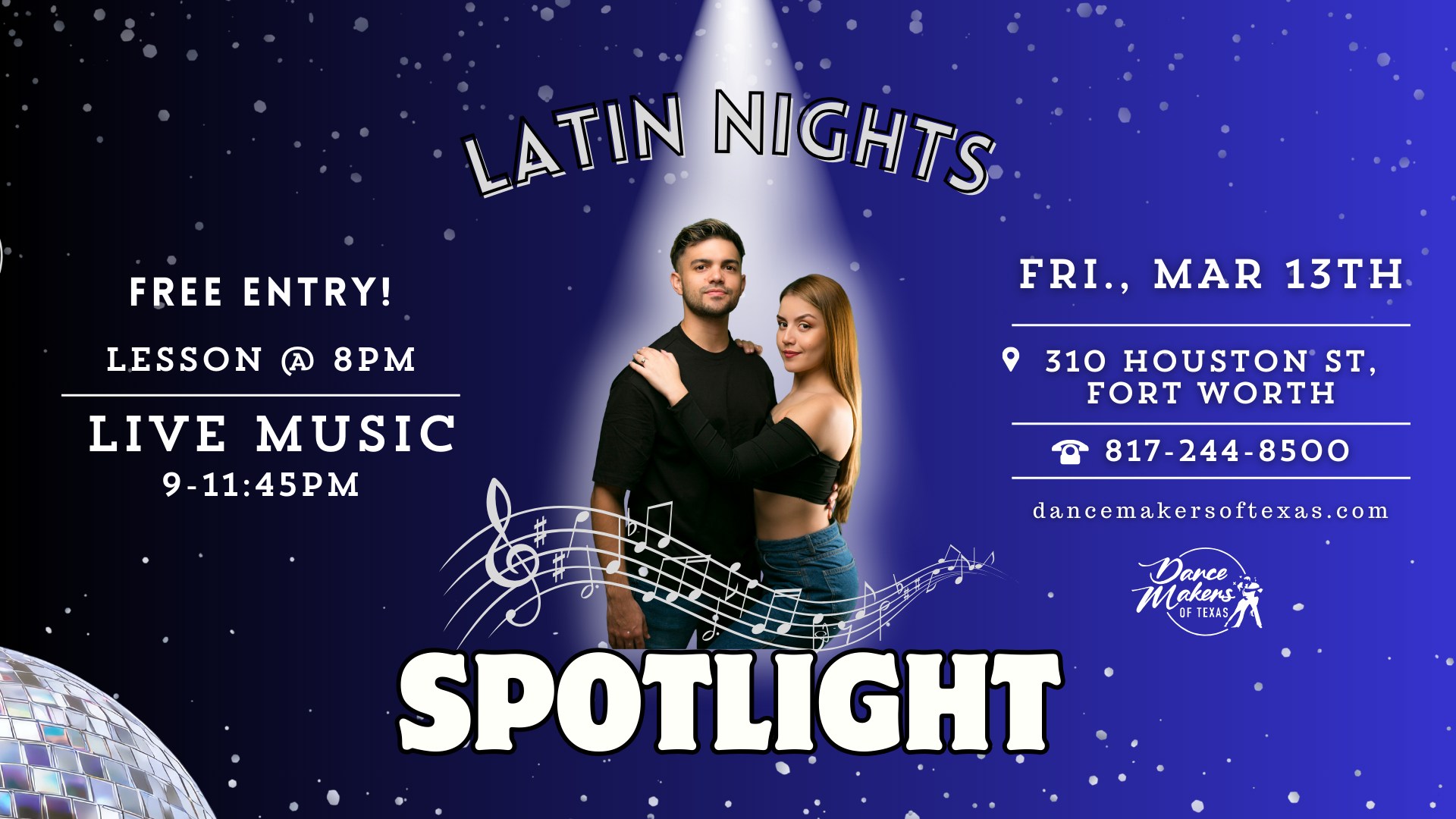 The Spotlight FREE Salsa & Bachata Night by DanceMakers of Texas