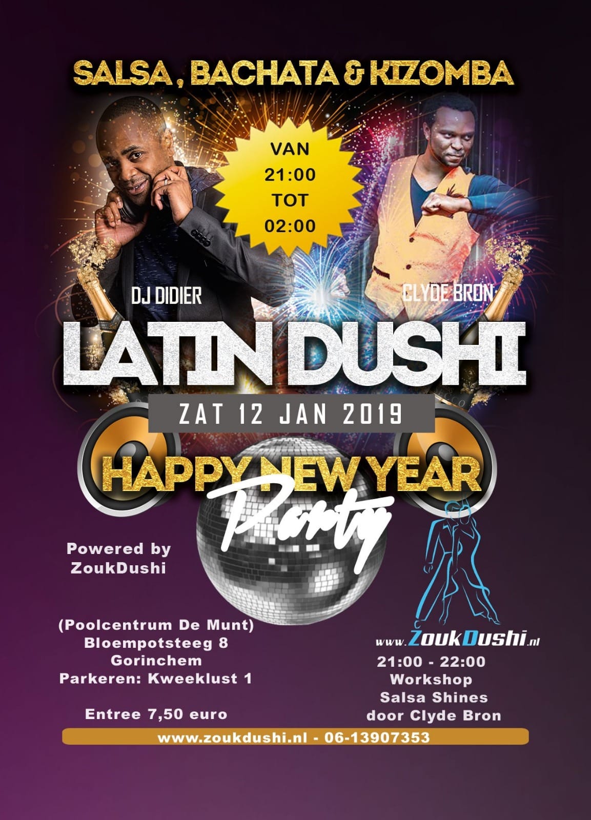 Latin Dushi *Happy New year Party* zaterdag 12 Januari
