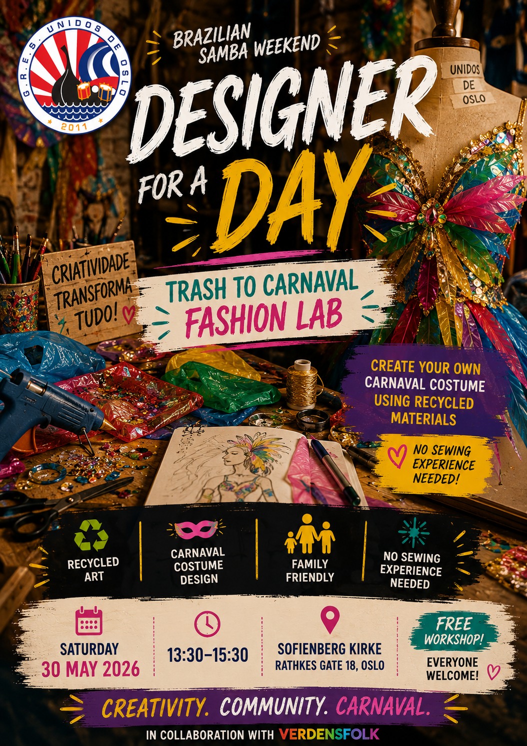 Brazilian Samba Weekend - Trash to Carnival Fashion Lab with Charlene Costa