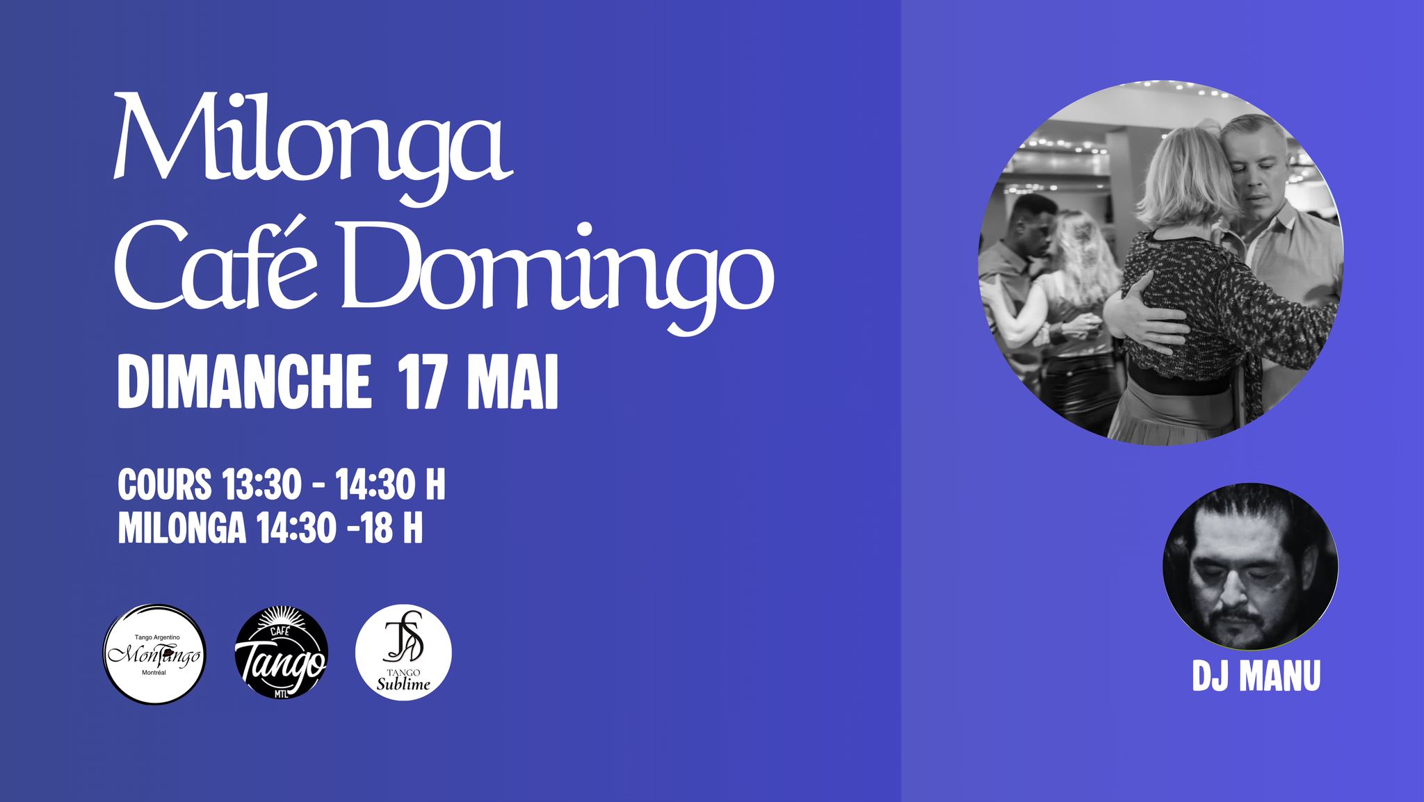 CAFÉ DOMINGO, la milonga du dimanche après-midi - DJ Manu