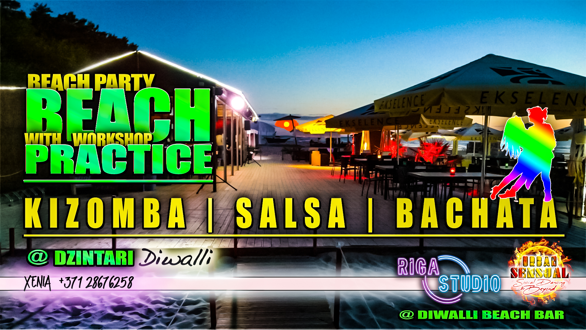 FREE Beach Party - Social Dancing Riga Studio x Urban Sensual x Diwalli