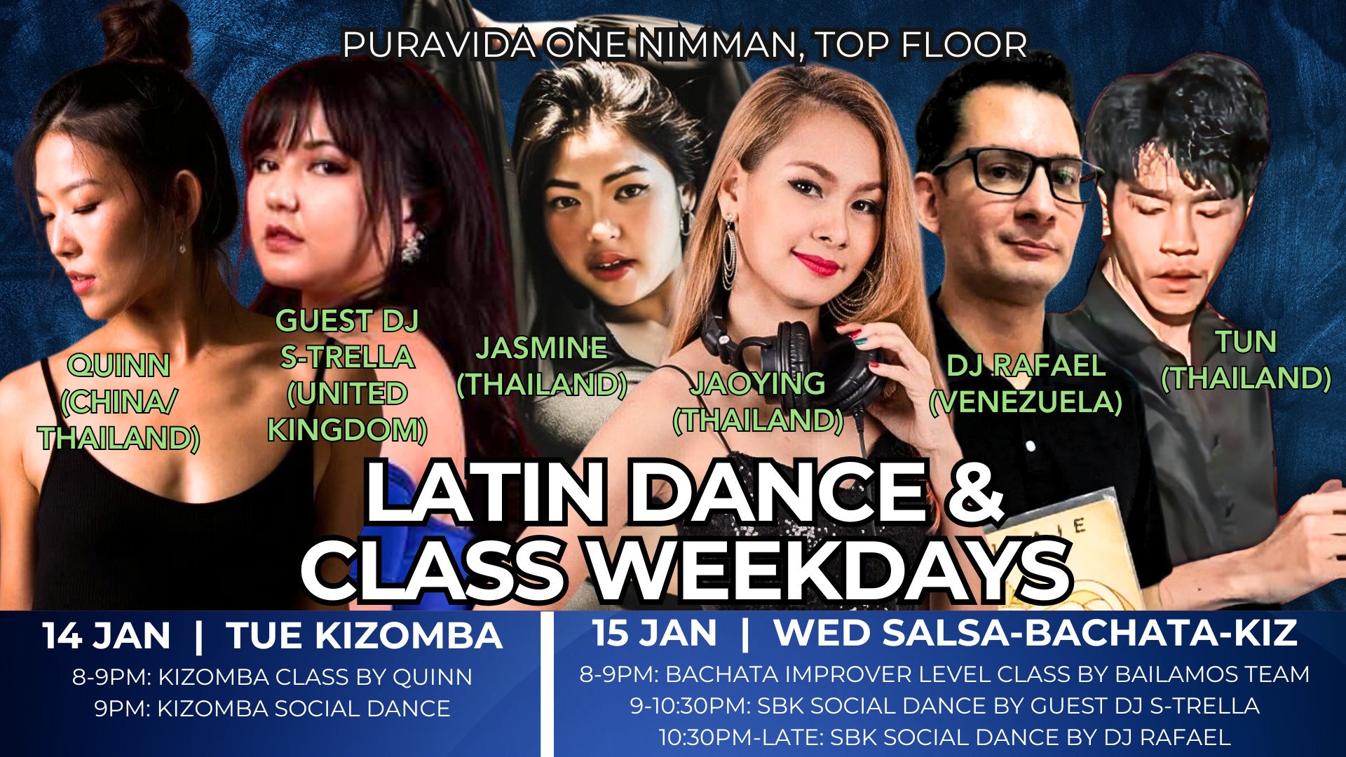 LATIN DANCE & CLASS WEEKDAYS @PURAVIDA