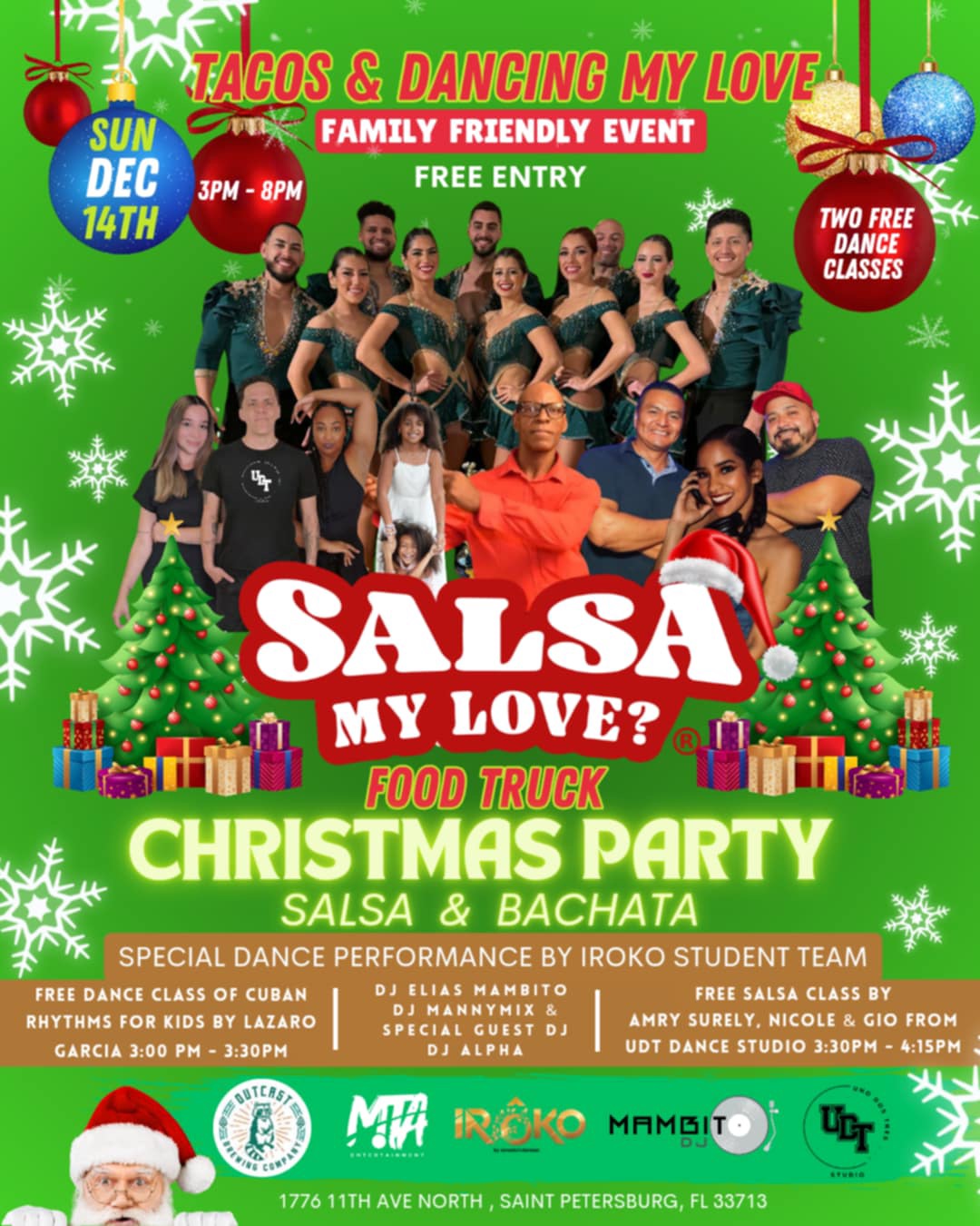 Tacos & Dancing My love: Christmas Party @ Outcast Brewing Co. St pete FREE ADMISSION