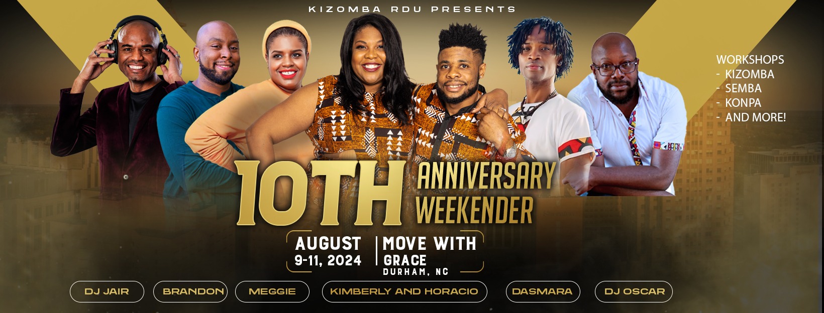 KizombaRDU 10th Anniversary Weekender Aug 9 - 11, 2024