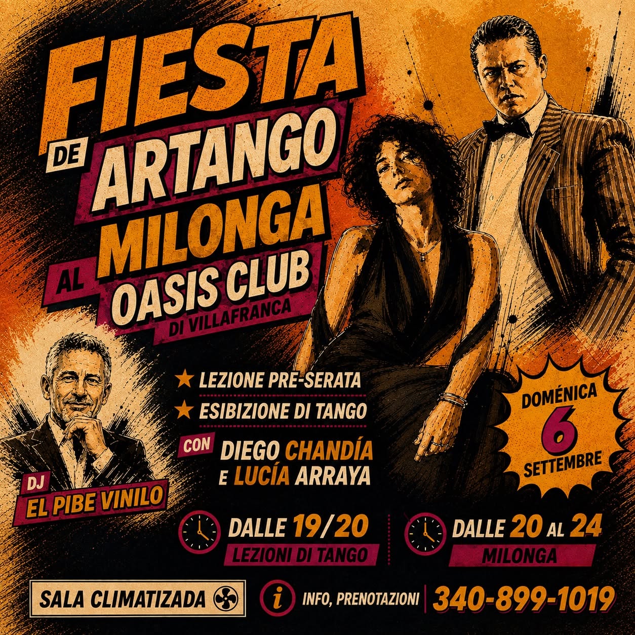 Milonga all’Oasi Club • ArTango Stage pre-milonga ed esibizione con Diego & Lucia