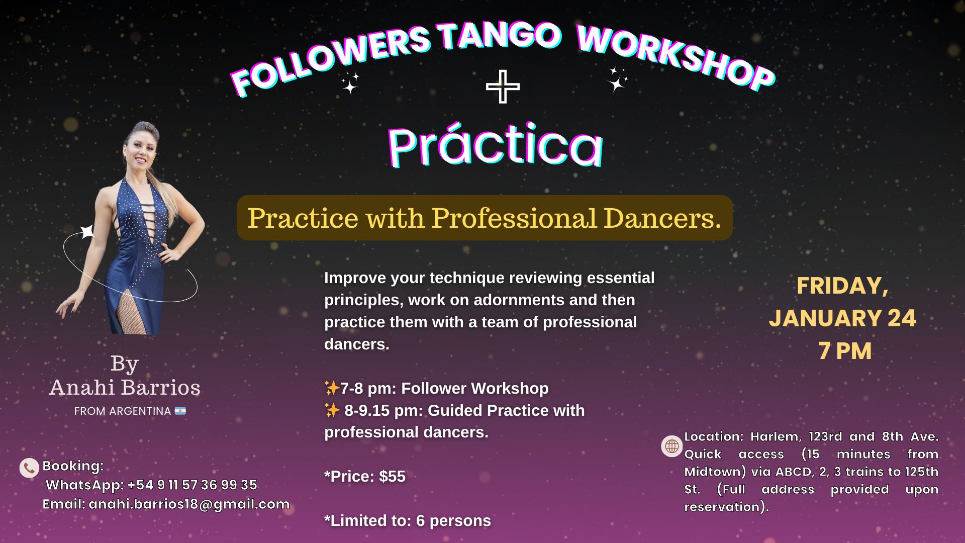 TANGO PRÁCTICA WITH PROFESIONAL DANCER+ WORKSHOP
