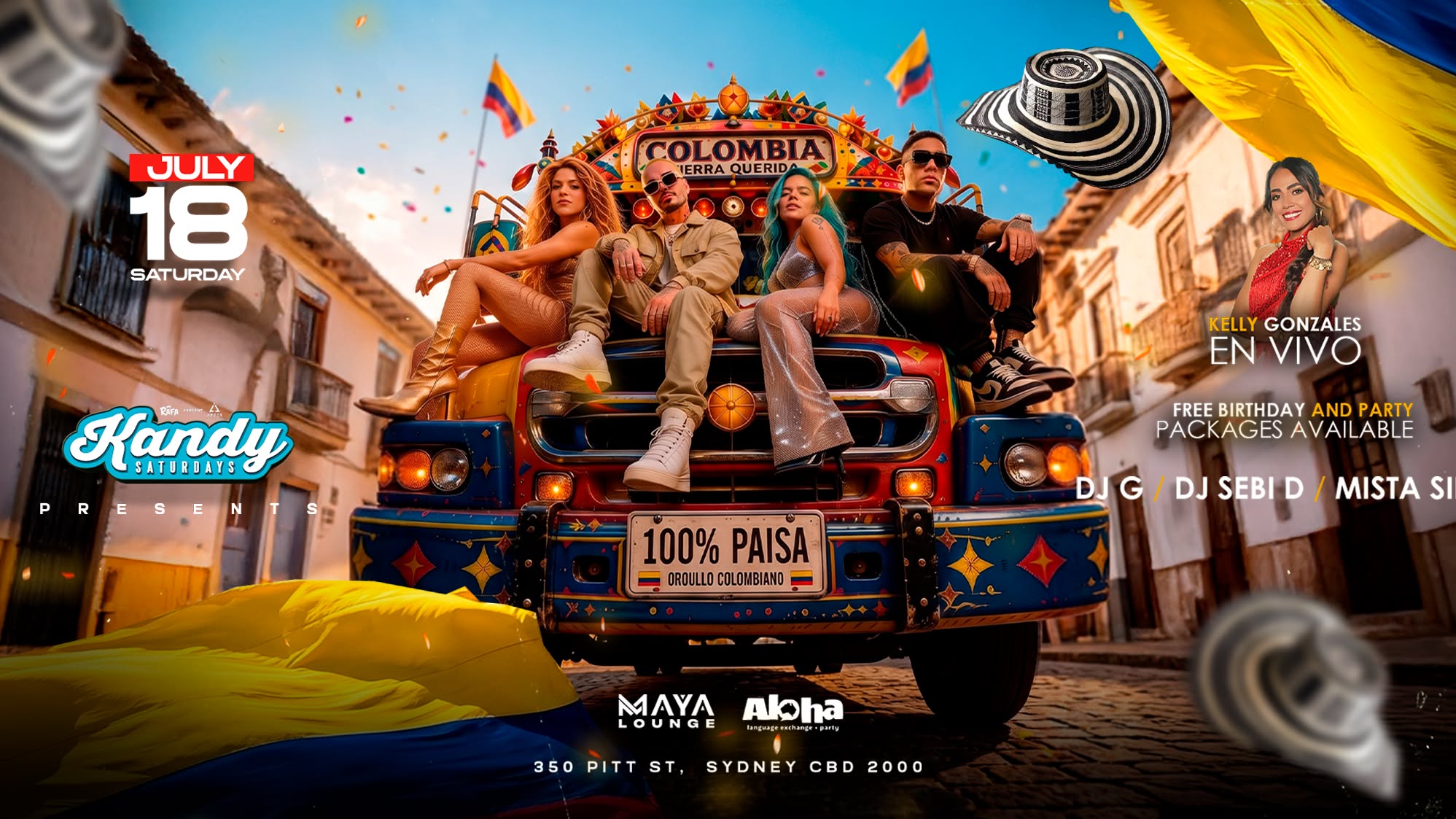🇨🇴 Colombian Independence Day Fiesta KANDY Saturdays Sydney 🇨🇴