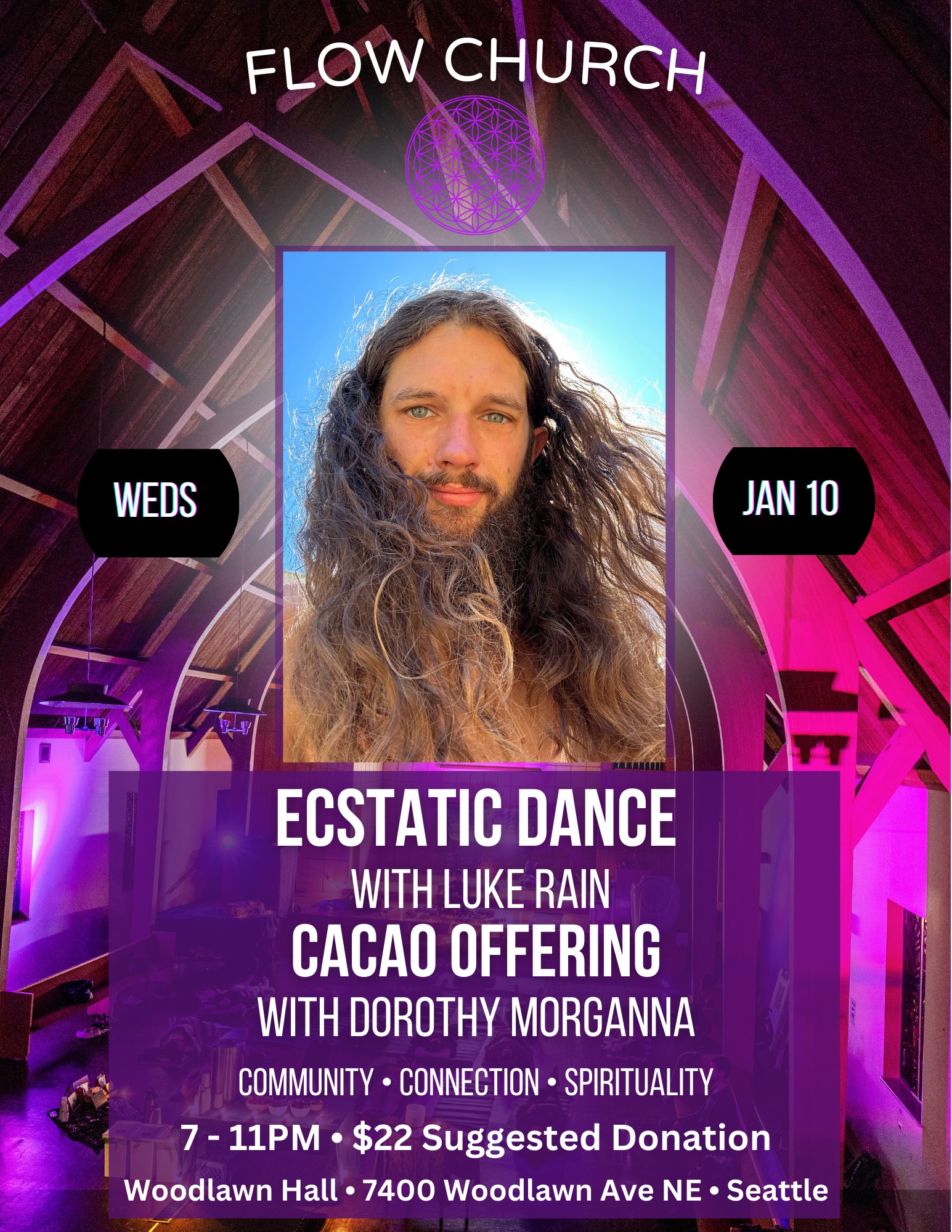 Flow Church Ecstatic Dance w Luke Rain - Cacao w Dorothy Morganna