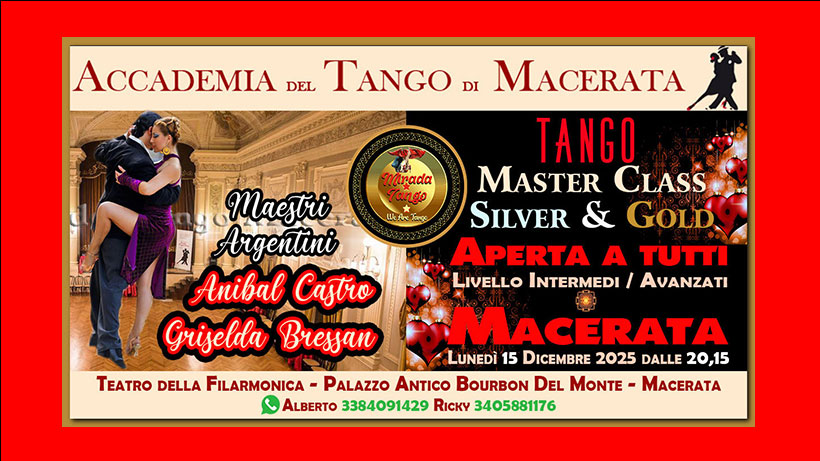 💃Tango Master Class aperta a tutti con Anibal Castro e Griselda Bressan