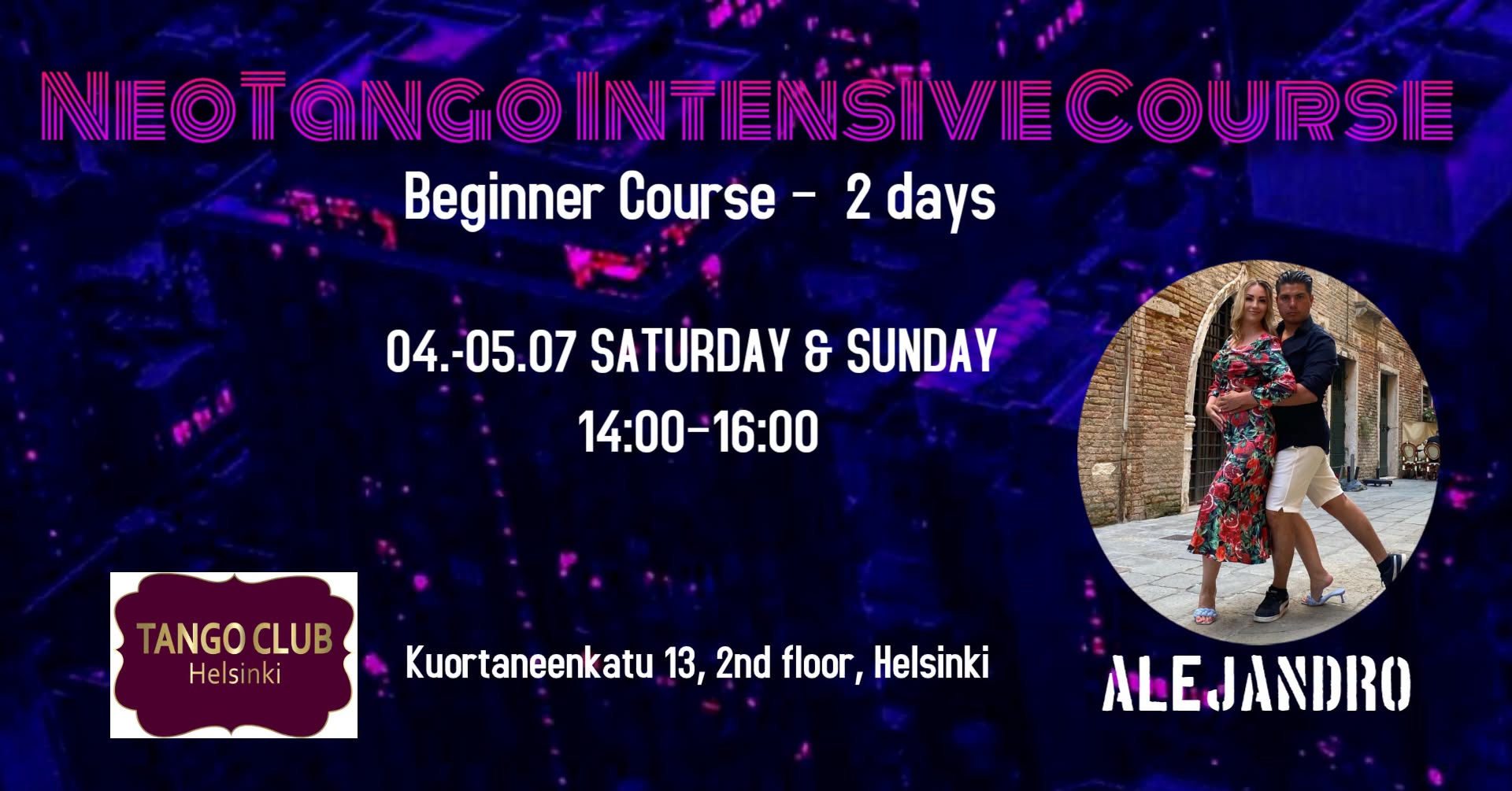 NEOTANGO INTENSIVE COURSE- BEGINNER COURSE 2 DAYS- HELSINKI