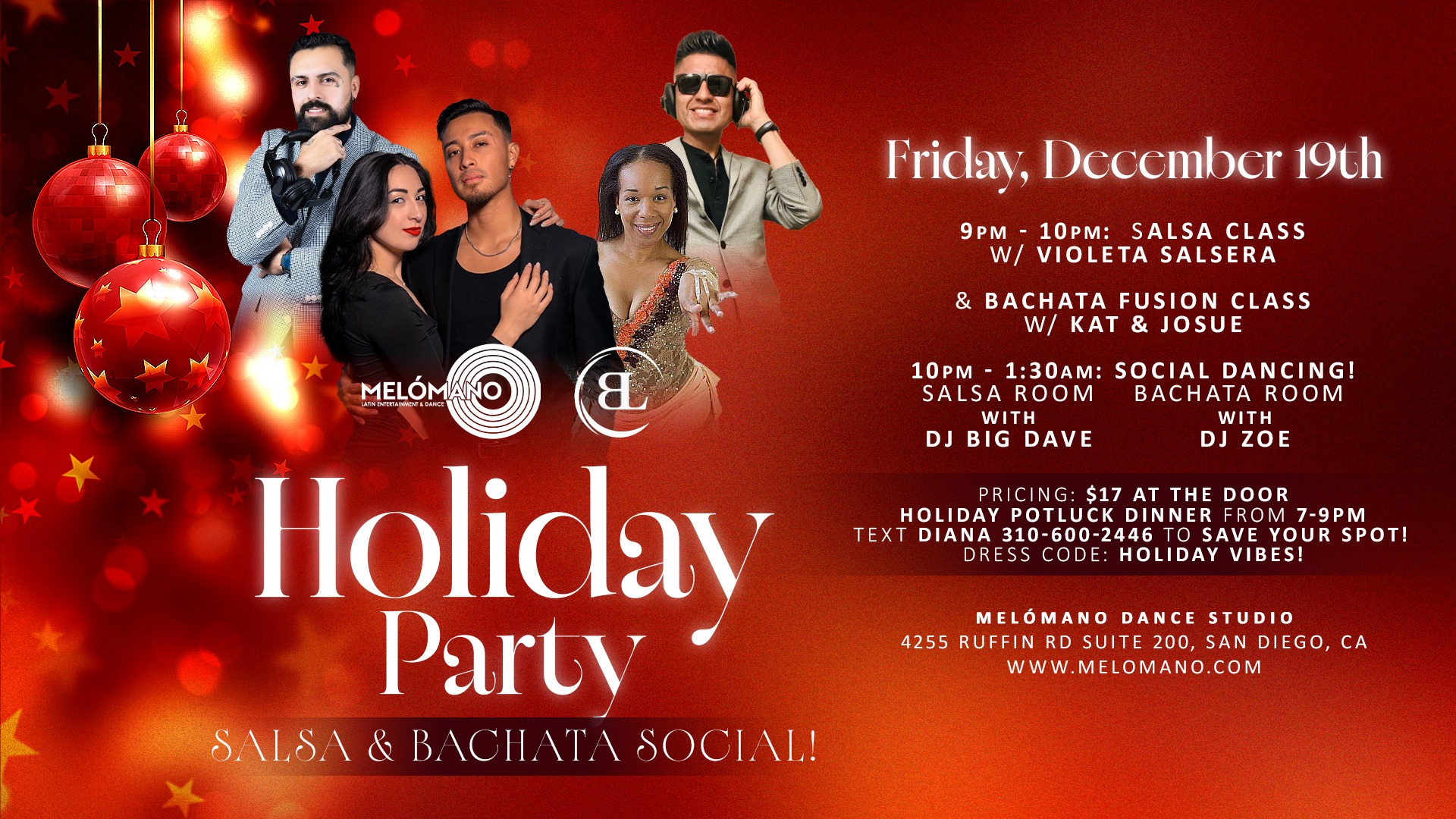 The Melómano Holiday Party Salsa & Bachata Social! 12 19