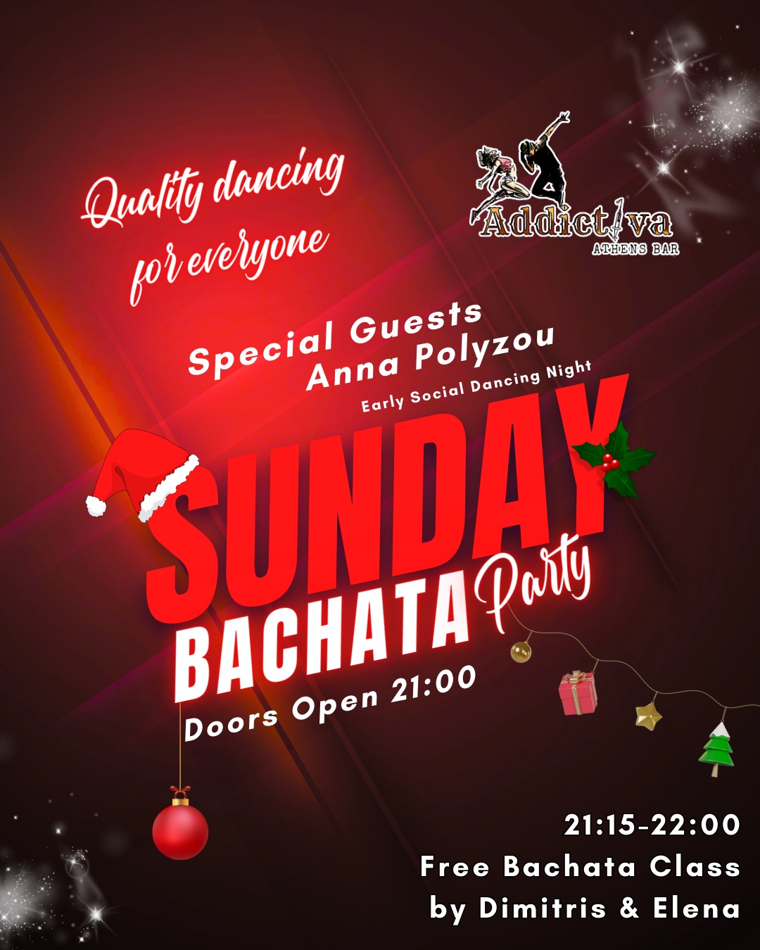 Sunday Bachata Party Social Dancing Early Night