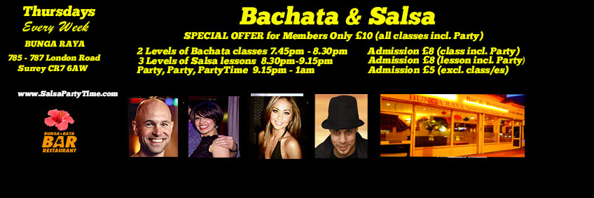 Salsa & Bachata classes + Party Every Thursday. SalsaPartyTime.