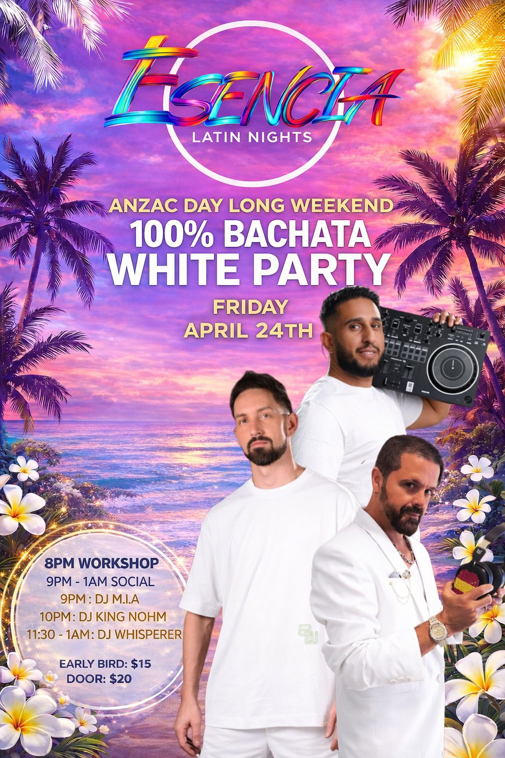 π΄ ESENCIA White Party : 100% BACHATA π₯ (Off Broadway Hotel)