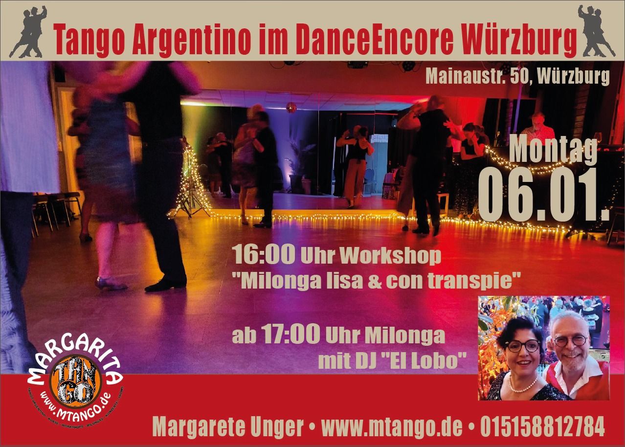 Milonga & Workshop im DanceEncore in Würzburg