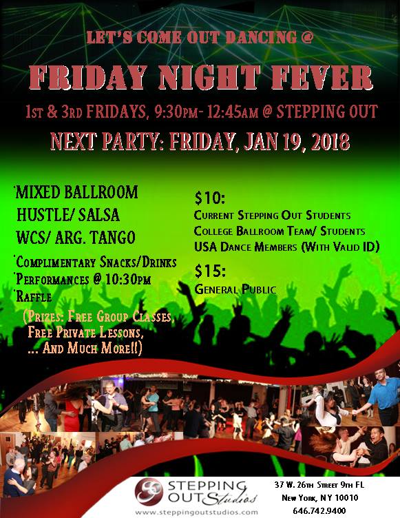 Jan 19 Friday Night Fever Mixed Ballroom Party at Stepping Out