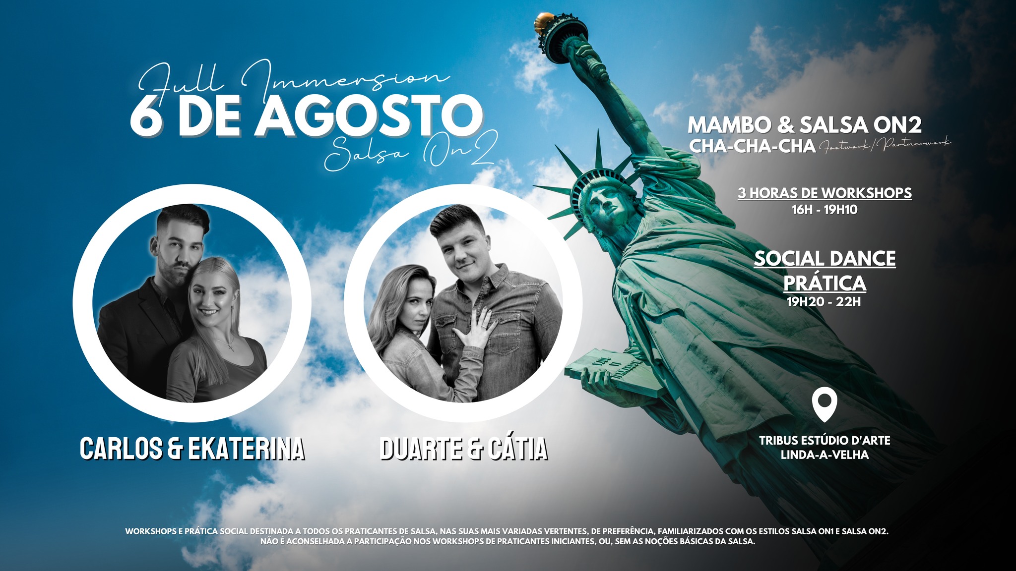 Salsa On2 Full Immersion ✺ 06 Agosto ✺ 16h - 22h ✺ Workshops & Prática Social ✺ Lisboa
