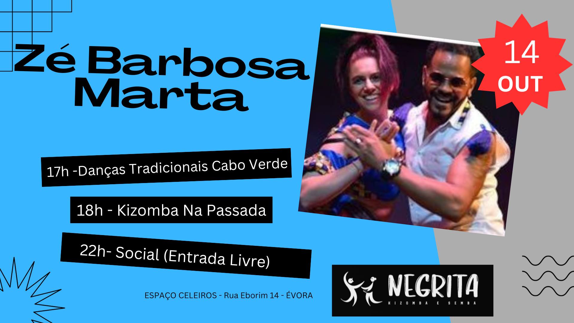 Workshops Dança: Kizomba e Danças Tradicionais Cabo Verde