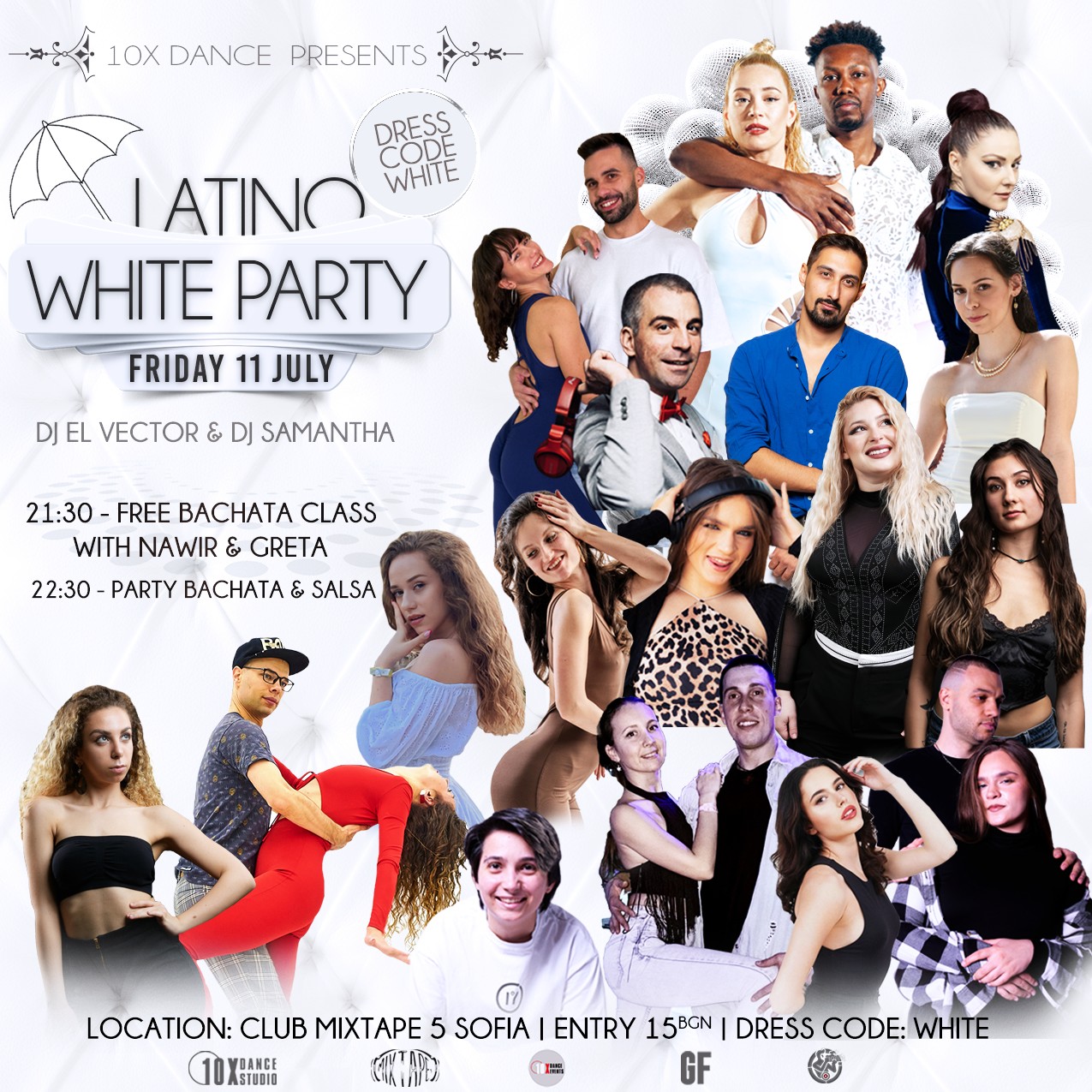 All white #Bachata & #Salsa Party Free #Bachata class with #NawirGreta