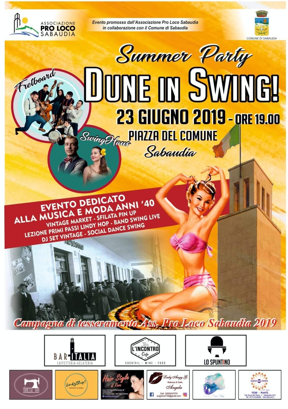 DUNE IN SWING! Piazza Del Comune - Sabaudia (LT)