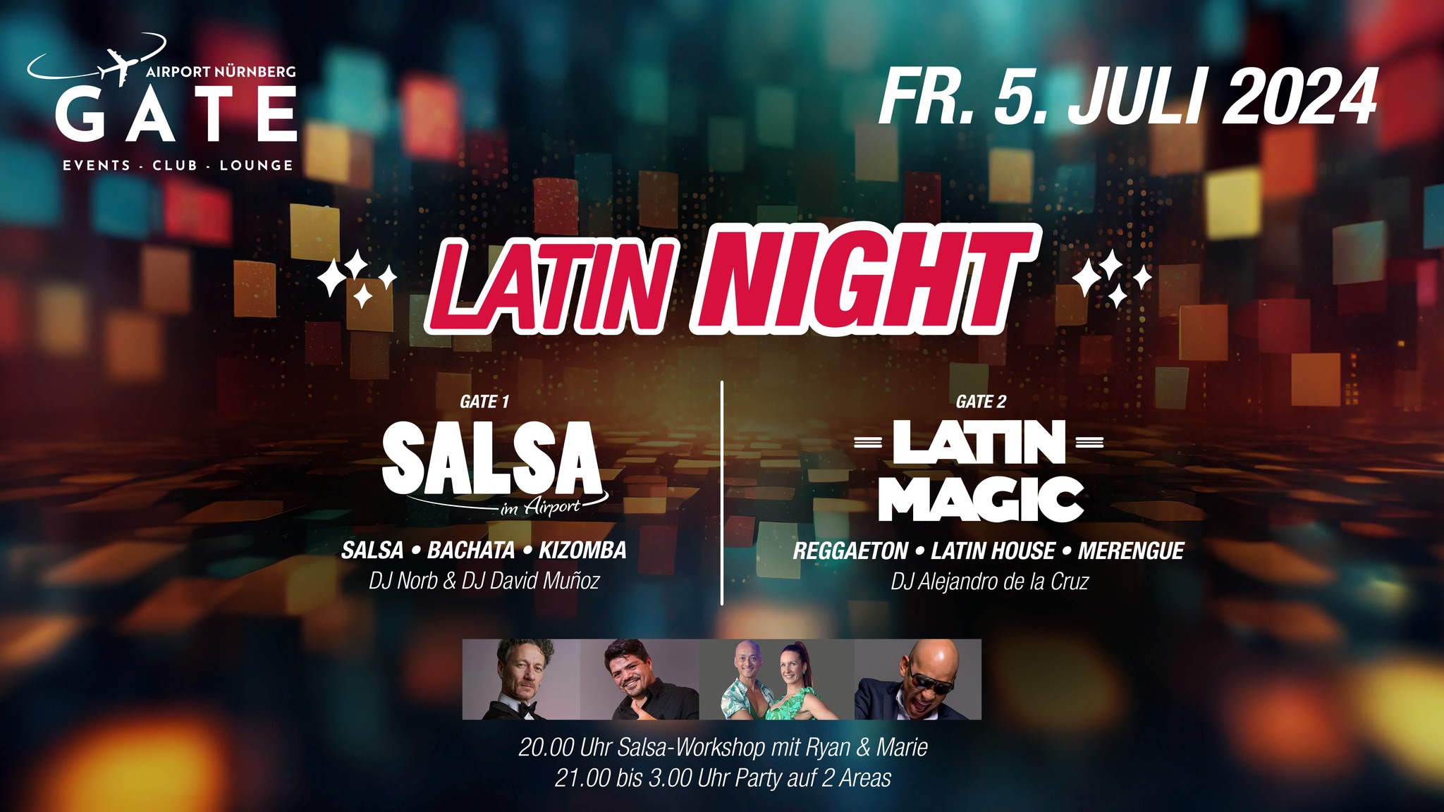 Latin Night im GATE Nürnberg Flughafen auf 2 Areas