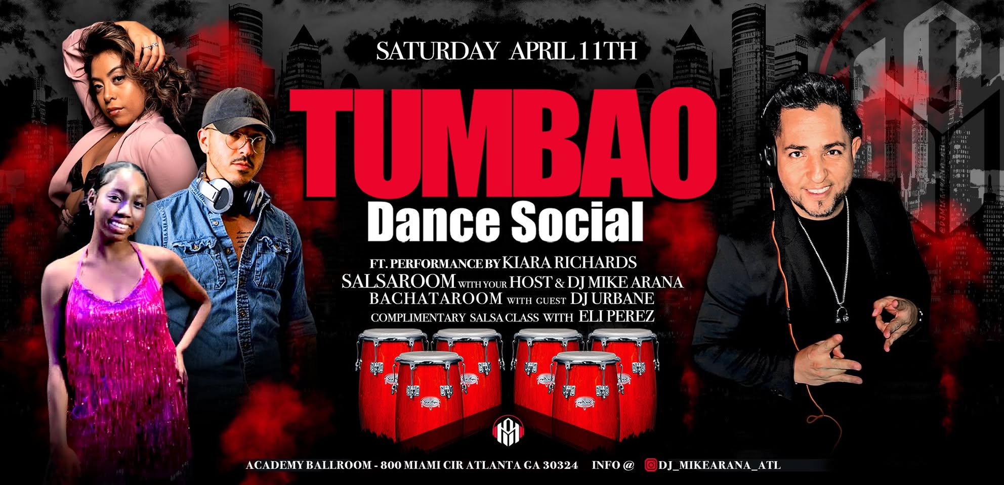 TUMBAO Dance Social Ft. Performance by Kiara ( 2 ROOMS Salsa & Bachata )