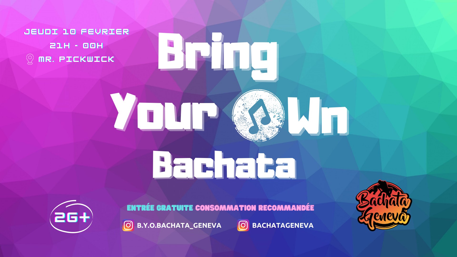 Thursday B.Y.O Bachata with Bachata Geneva (2G+)