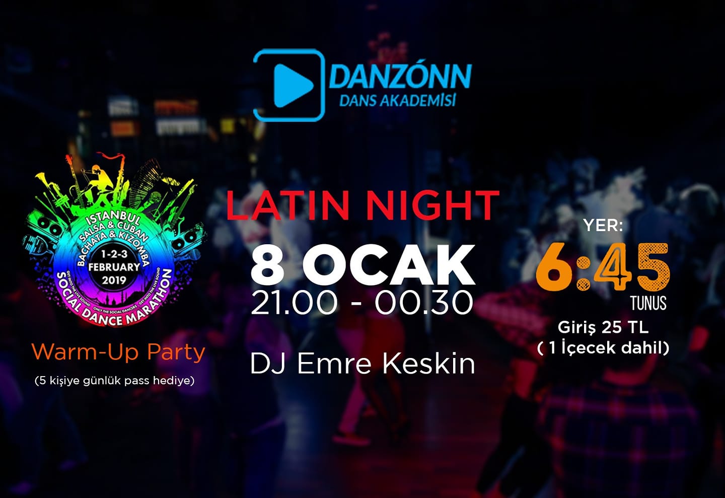 Danzonn Latin Night (Social Dance Marathon Free Pass)