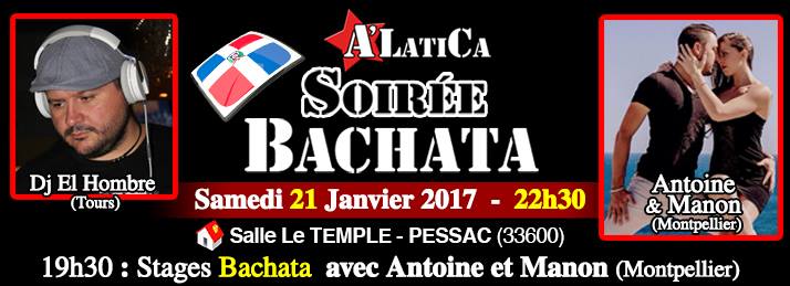Soirée Stage Bachata Samedi 21 Janvier 2017 - Salle Le Temple