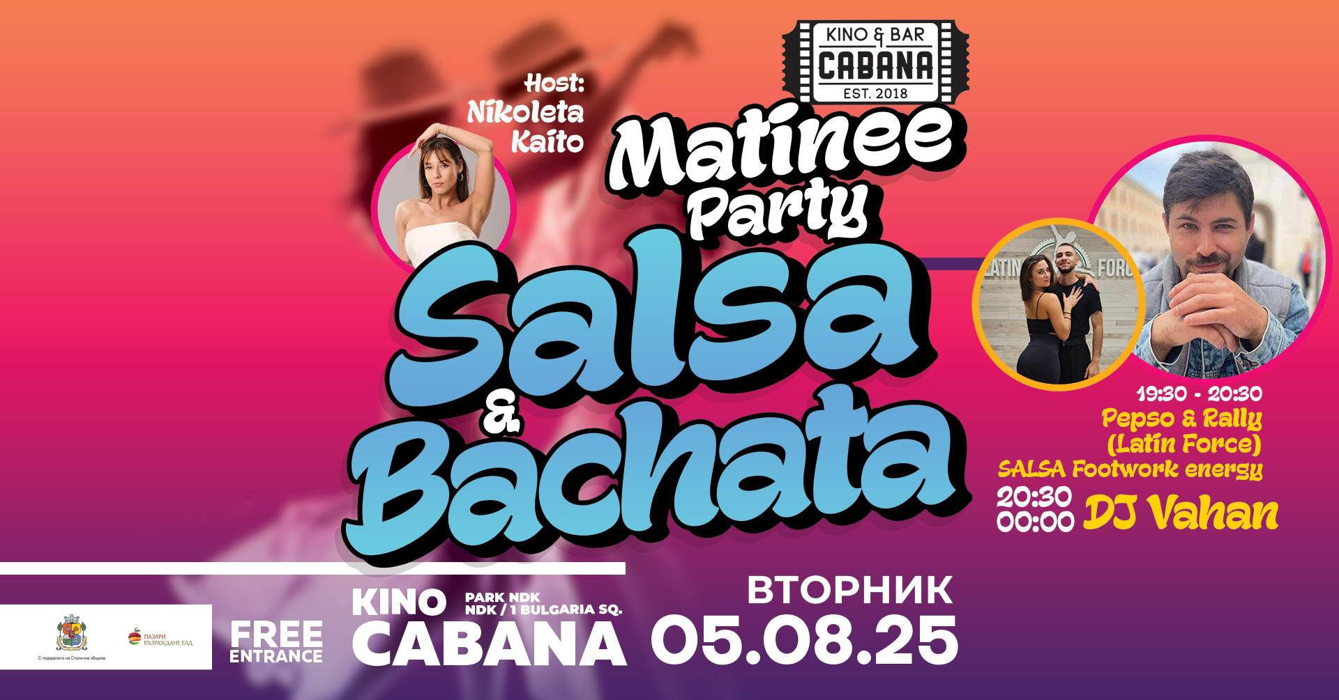 SALSA & BACHATA Matinee Party - 5 August 2025 - Kino Cabana