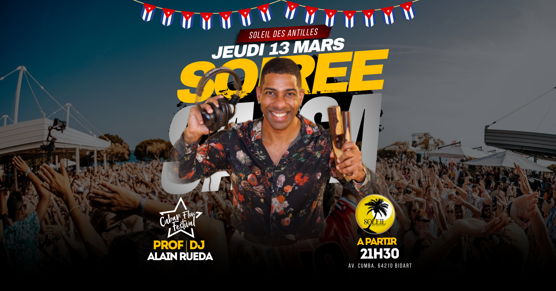 Soirée Cuban Flow à SOLEIL DES ANTILLES