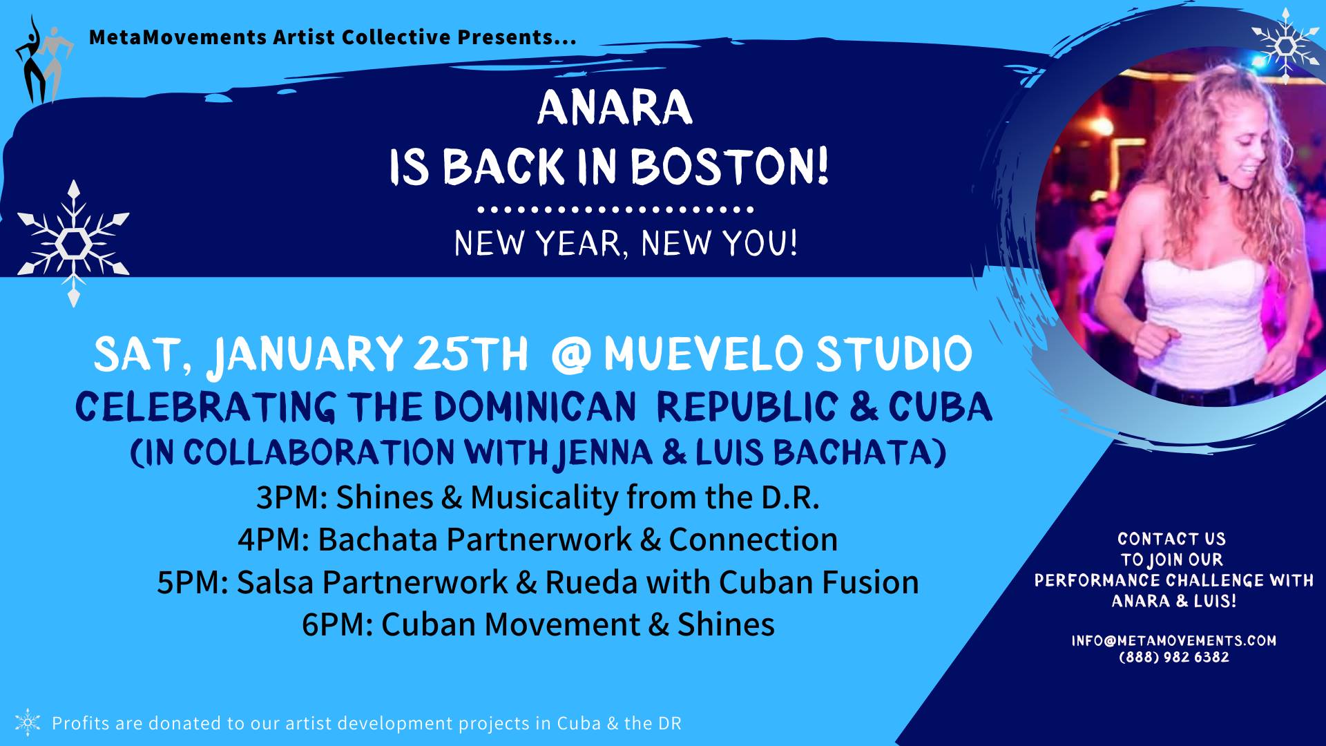 Jan Workshops with Anara & Jenna & Luis Bachata!