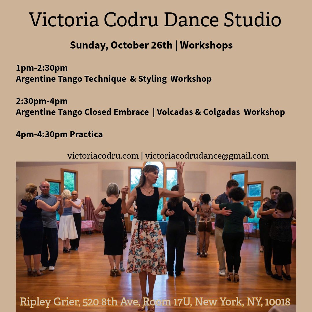 Argentine Tango Workshops Technique & Styling Small Colgadas & Volcadas for social dancing