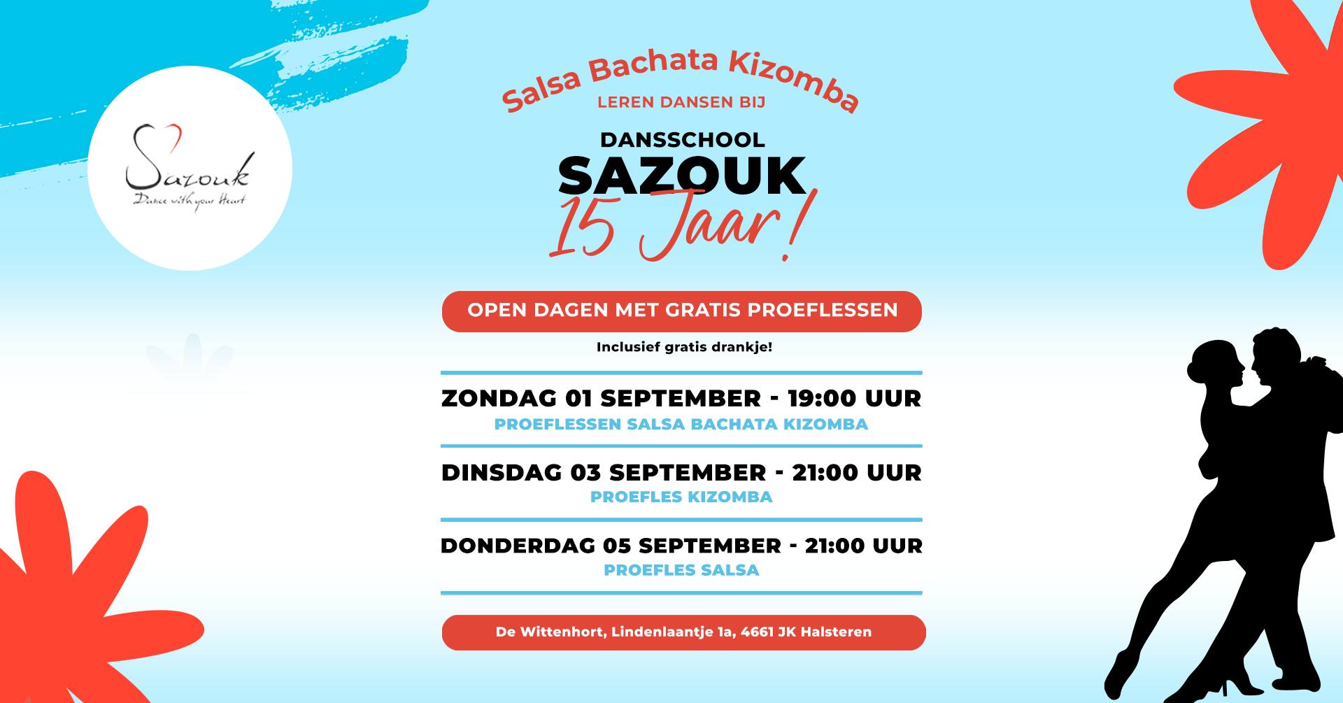 Opendag met Gratis Salsa - Bachata - Kizomba proeflessen bij Dansschool Sazouk