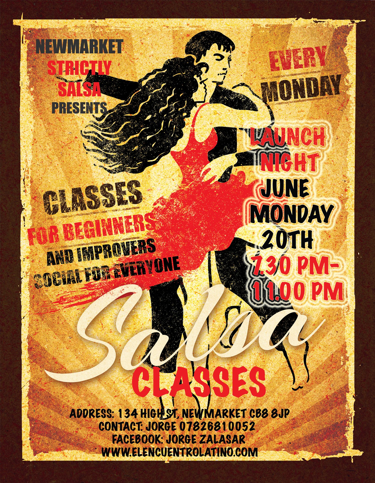Every Monday Salsa with Newmarket Strictly Salsa at the White Hart Hotel CB8 8JP