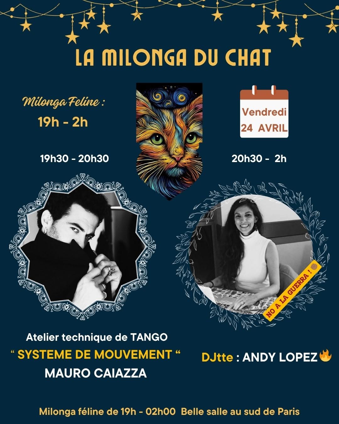 LA MILONGA DU CHAT avec MAURO CAIAZZA au CH'Atelier de Maestros & DJ ANDY LOPEZ aux platines ! ✨ .