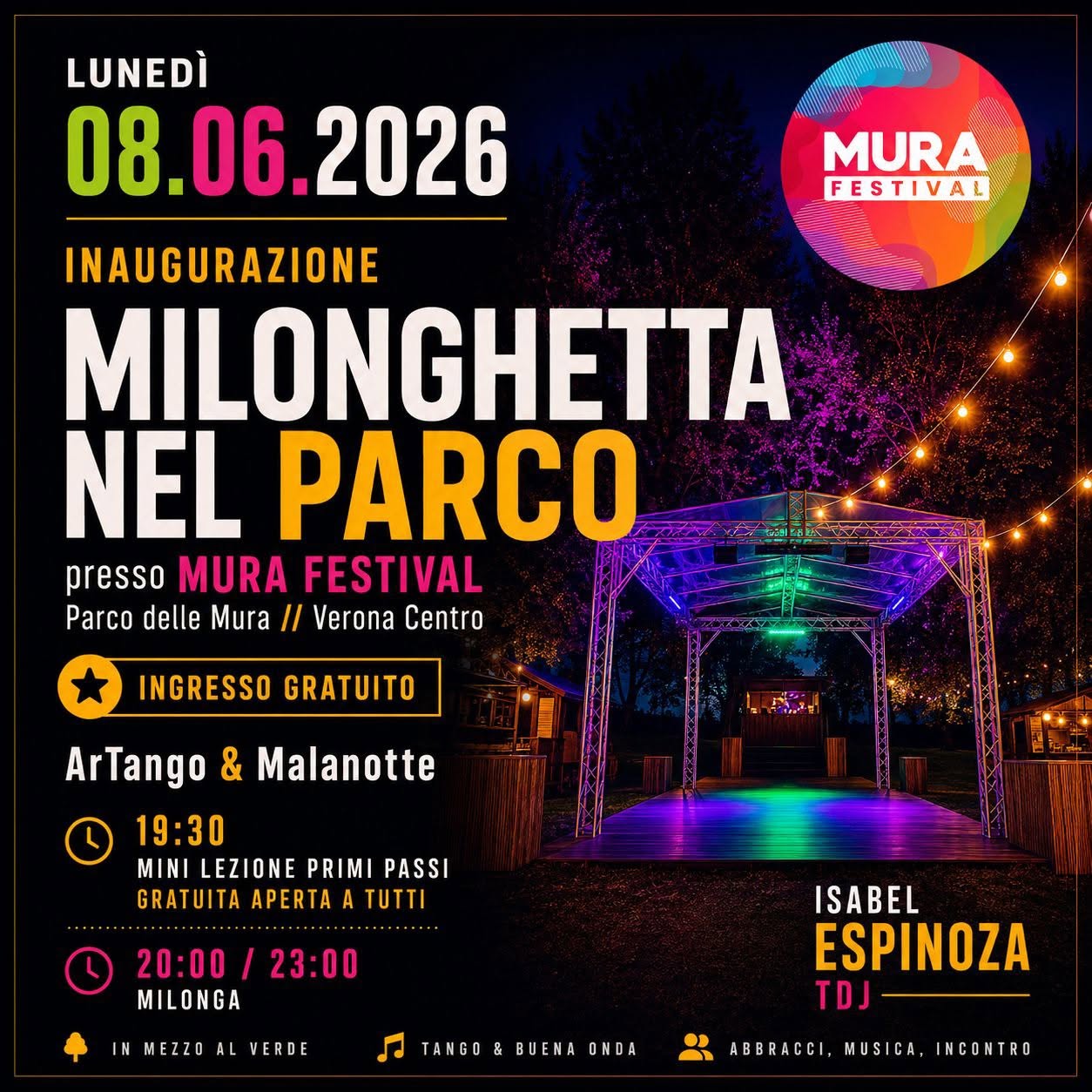 MILONGHETTA NEL PARCO a VERONA - Mura Festival - ArTango & Malanotte