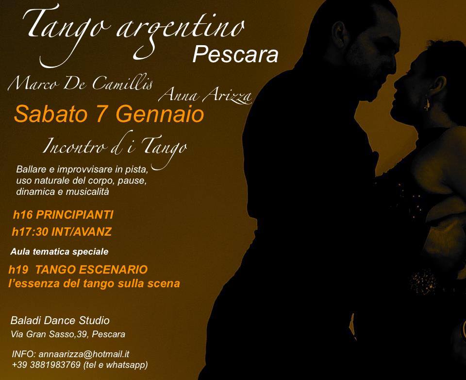 7 gennaio lezioni di tango a Pescara