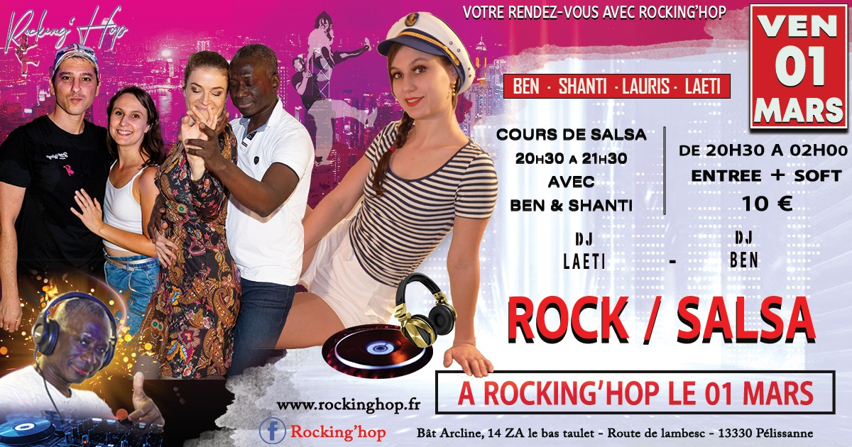 Soirée mensuelle Rock Salsa vendredi 1er Mars