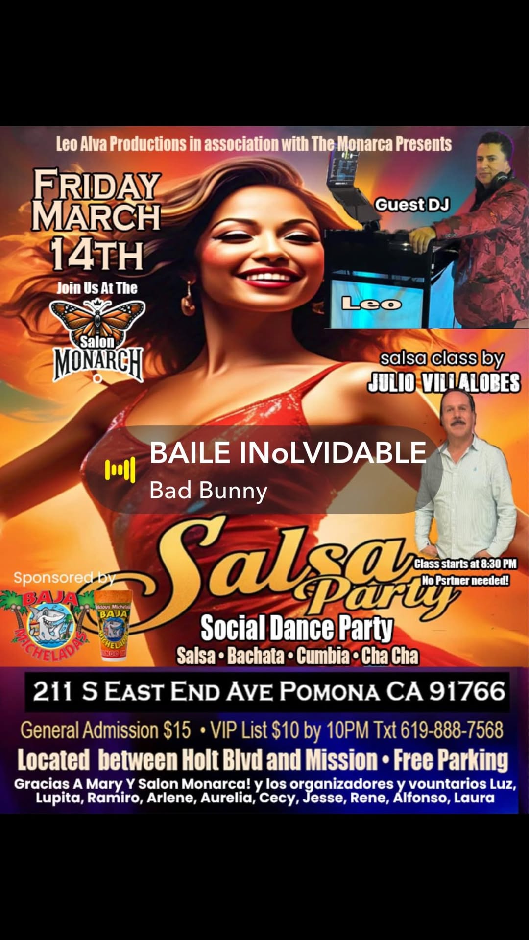 Salsa social dance party! Salon Monarca
