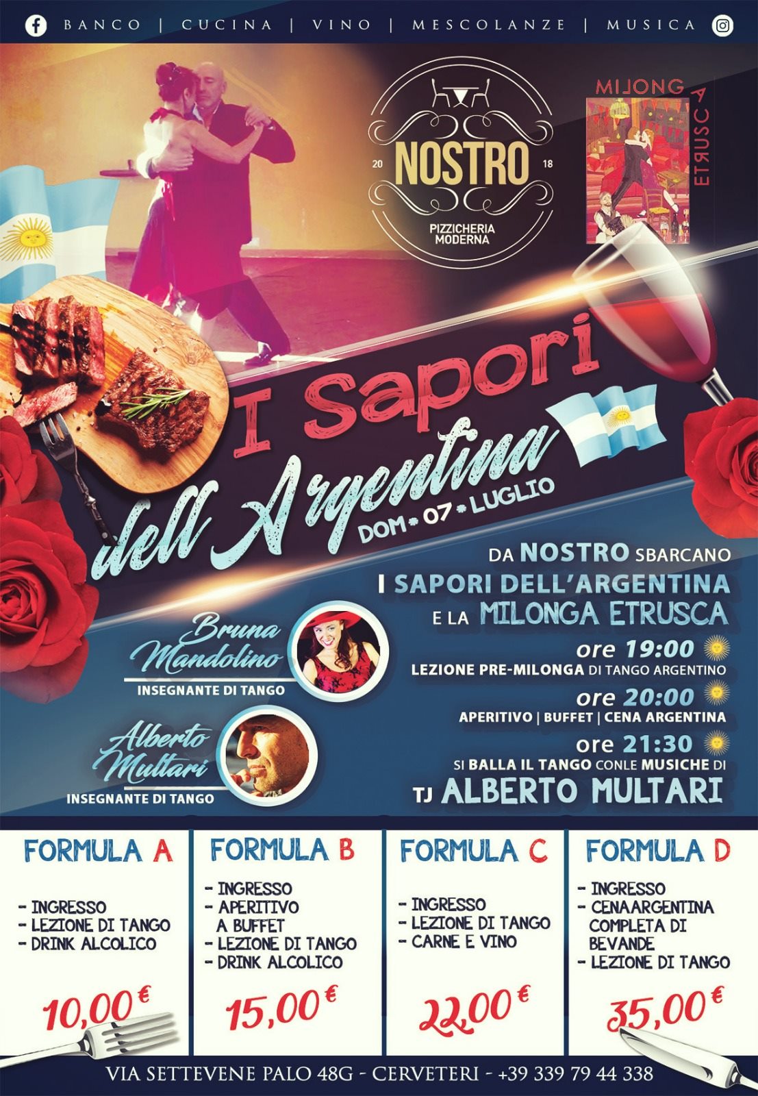 La Milonga Etrusca a Cerveteri con cena argentina!