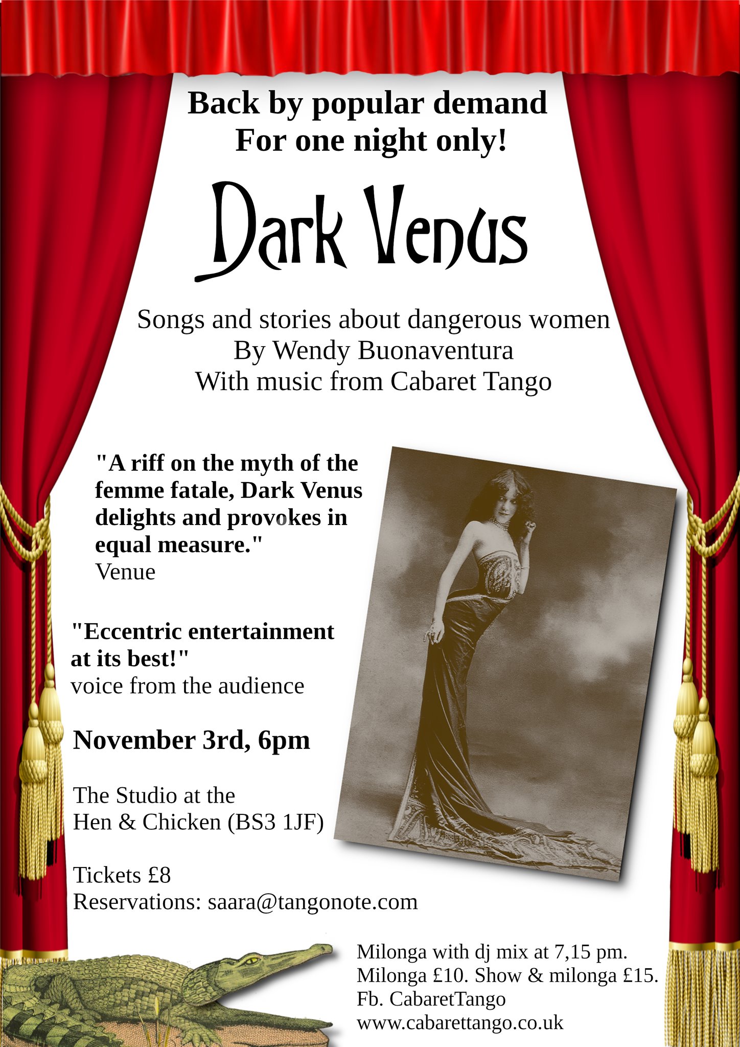 Dark Venus Workshops, Show & Milonga