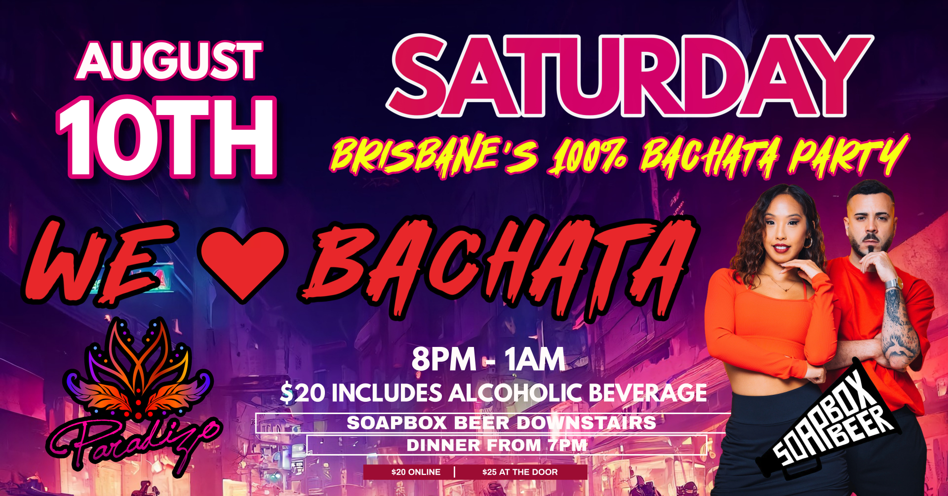 WE LOVE BACHATA PARTY - 10TH AUGUST with Carlos & Chloe